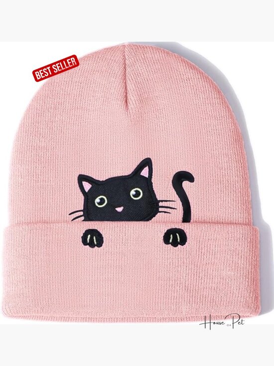Cat Beanie Cute Knitted Hat Winter Warm Cat Lover Gift Accessory